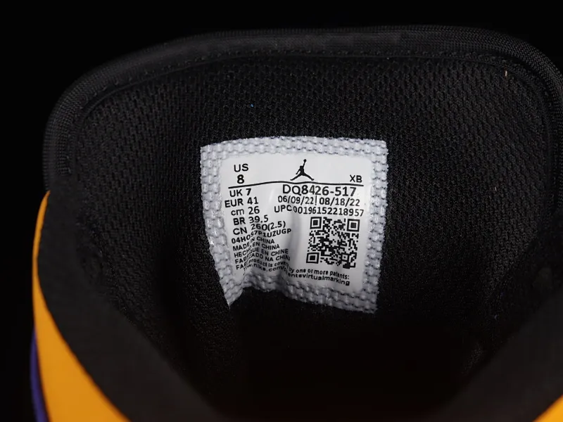 All categories Air Jordan Jordan series basketball shoes Air Jordan 1 Mid G version pure original Air Jordan 1 Mid "Lakers" AJ1 Joe 1 Lakers color matching Chinese basketball shoes DQ8426-517